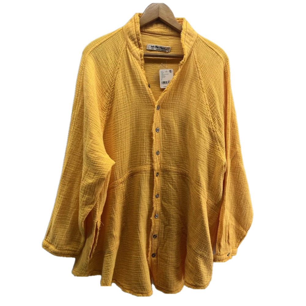We the Free Summer Daydream Gauze Tunic Shirt Yellow Bird Of Paradise Size L